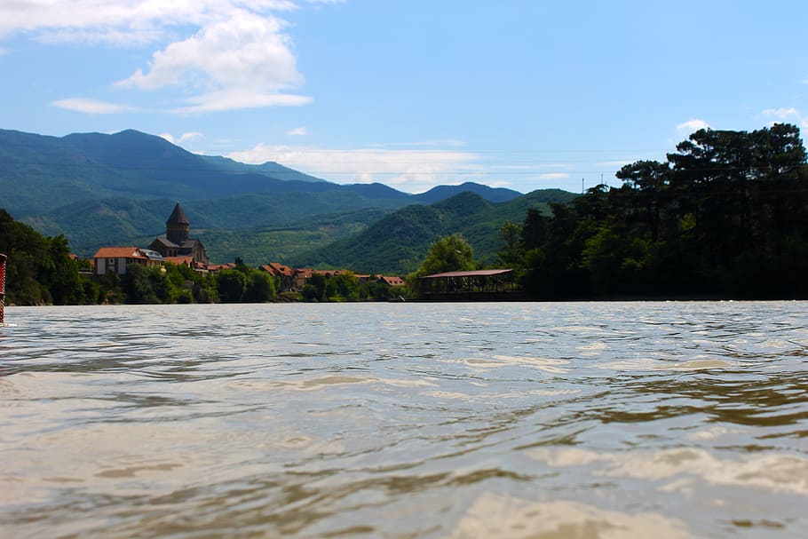 georgia, mtskheta, mountain, sky, water, beauty in nature, scenics - nature HD wallpaper