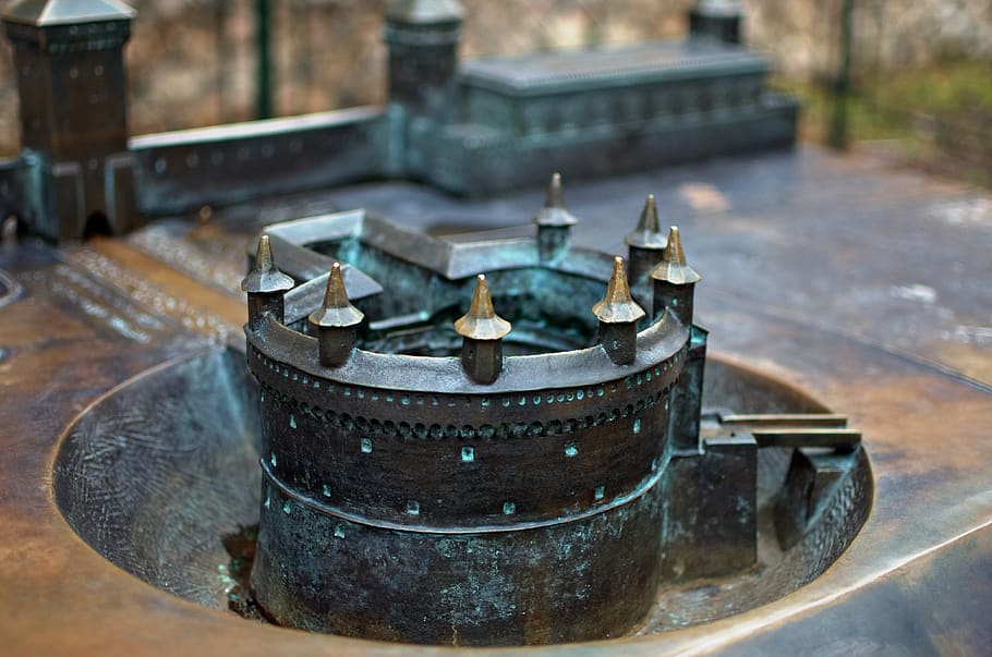 barbican, miniature, bronze, model, kraków, the walls, sculpture HD wallpaper