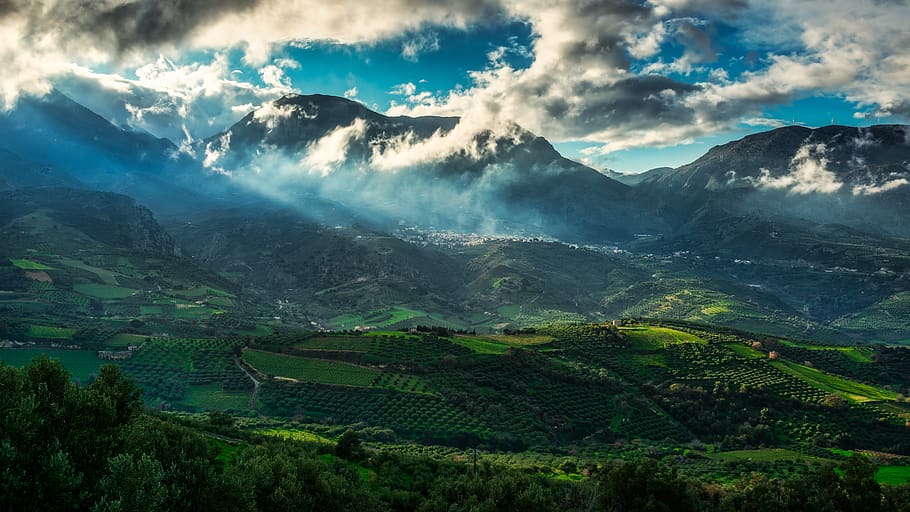 greece, krousonas, scenics - nature, environment, landscape HD wallpaper