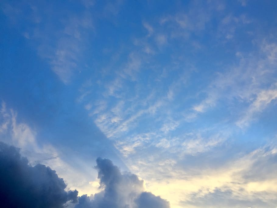 blue, sunset, heaven, sky, cloud, cloud - sky, beauty in nature HD wallpaper