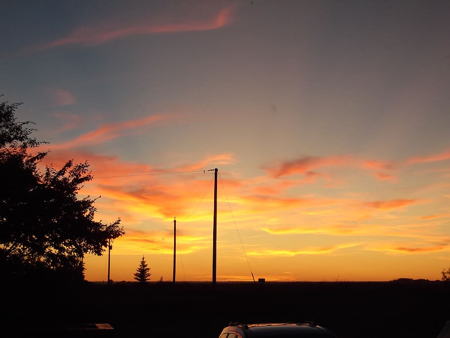 color, clouds, sky, sunset, cloud - sky, orange color, silhouette HD wallpaper