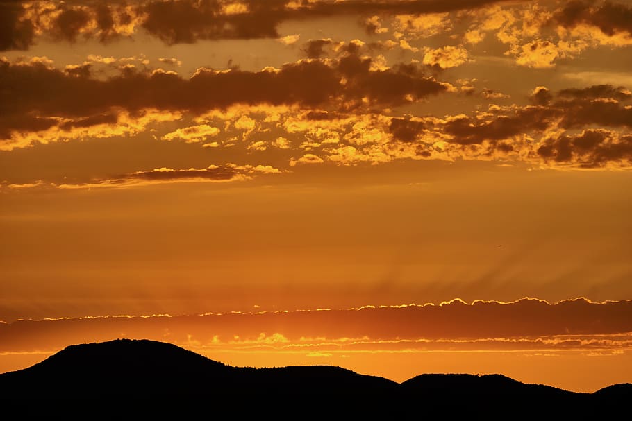 sunset, dusk, sky, evening, nature, landscape, mood, clouds HD wallpaper