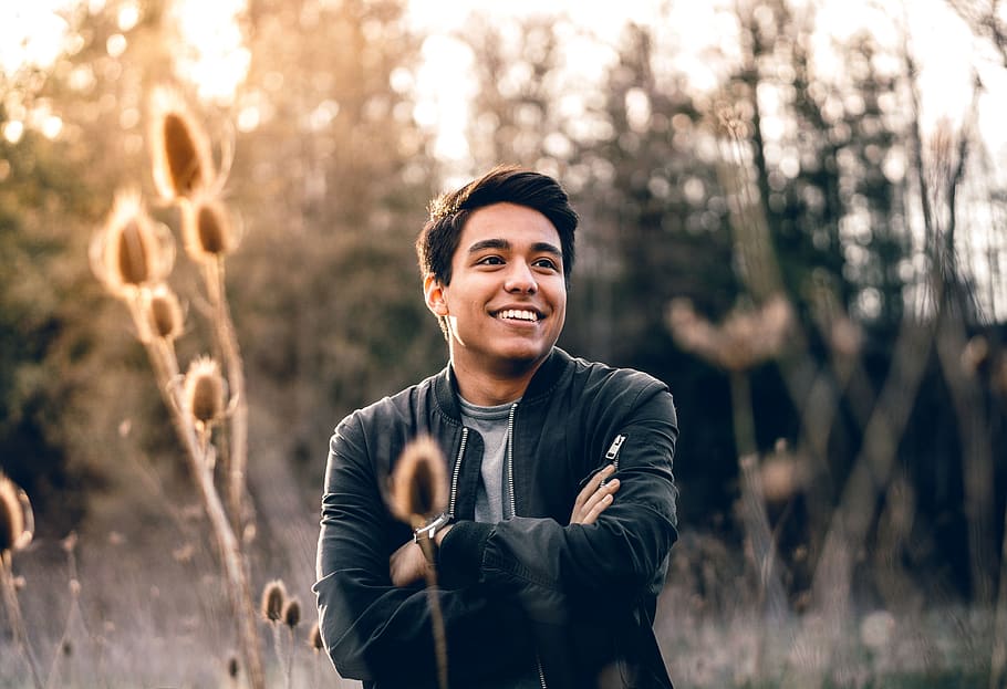 people, man, guy, smile, happy, travel, outdoor, trees, plant HD wallpaper
