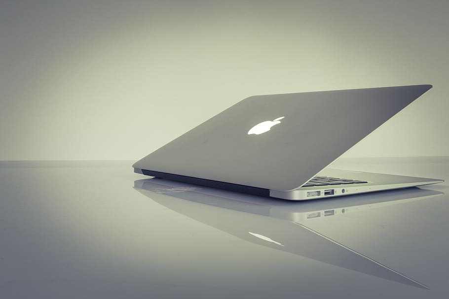 Macbook Air, blur, close-up, electronics, focus, internet, laptop HD wallpaper