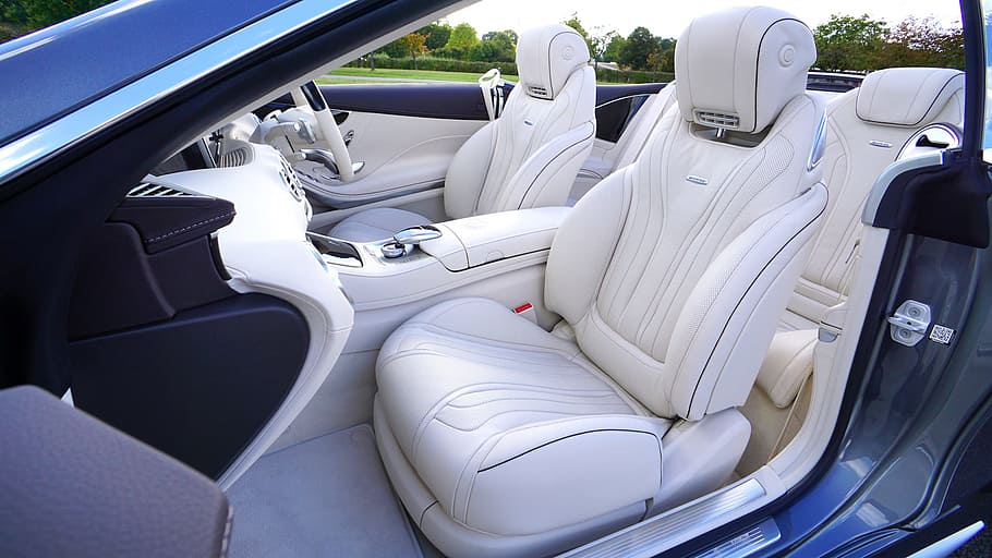car, vehicle, luxury, interior, white, seats, mode of transportation HD wallpaper