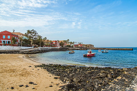 senegal, dakar, gorée, beach, water, building exterior, architecture HD wallpaper
