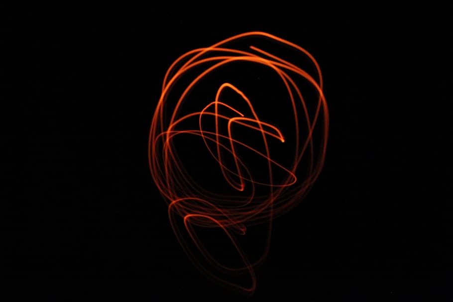 black background, illuminated, light painting, motion, long exposure HD wallpaper