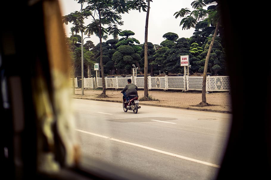 person, car, inside, frame, framed, street, vietnam, motorist HD wallpaper