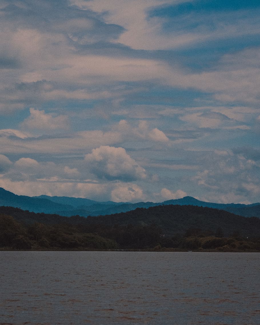 india, sukhna lake, water, mountains, rocks, sky, cloud - sky, HD wallpaper