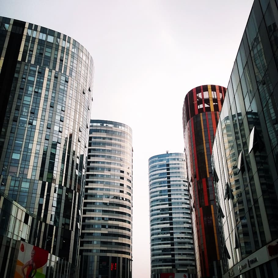 high rise buildings, office building, city, urban, town, architecture HD wallpaper