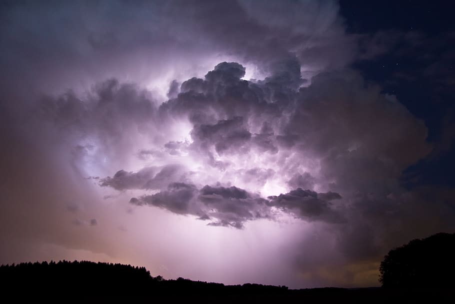 lampshade, flash, thunderstorm, a thunderstorm cell, night HD wallpaper