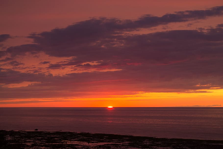 canada, matane, saint-laurent, sunset, nature, landscape, pink HD wallpaper