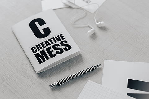 Top view of black and white typography sentences, desk, quotes HD wallpaper