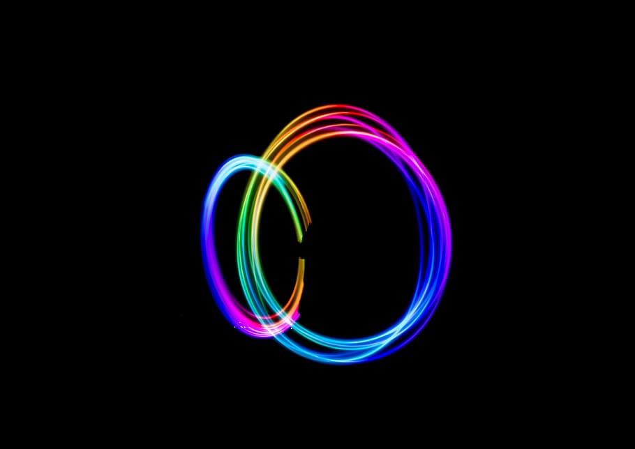 time-lapse photography of person doing circle rainbow light, wallpaper HD wallpaper