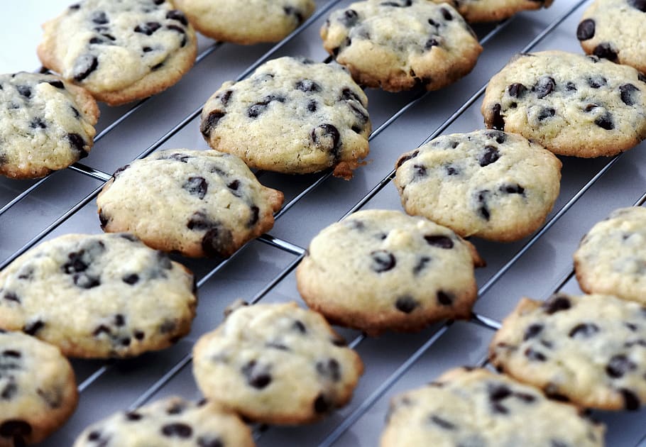 baking, cookies, choc-chip, delicious, food, baked, food and drink HD wallpaper