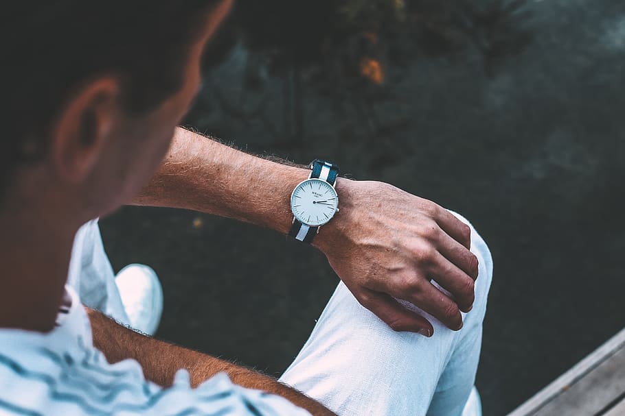man staring on his watch, person, human, wristwatch, south africa HD wallpaper