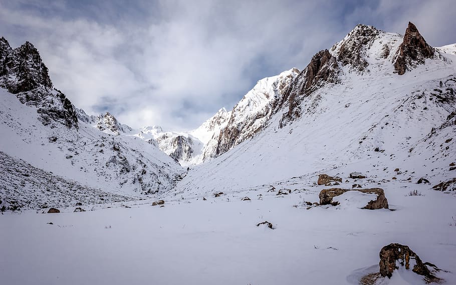 bouleste, pyrénées, mountain, snow, sky, winter, cold temperature HD wallpaper