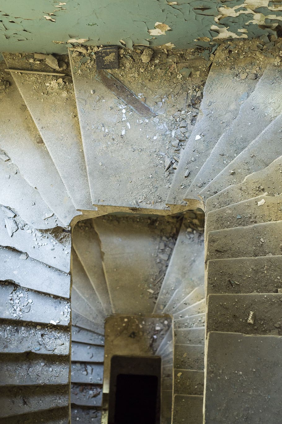 romania, bucharest, abandoned, down, stairs, architecture, built structure HD wallpaper