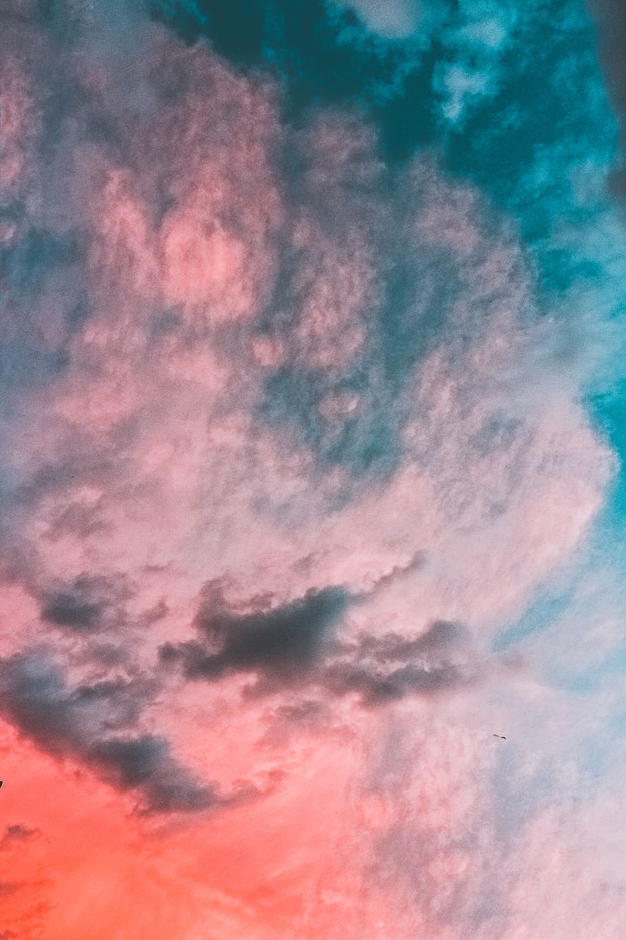 Pink and Blue Sky, background, bright, clouds, color, colorful HD wallpaper