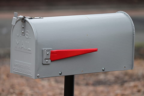 postbox, mailbox, metal, american, flag, ad, red, send, message HD wallpaper