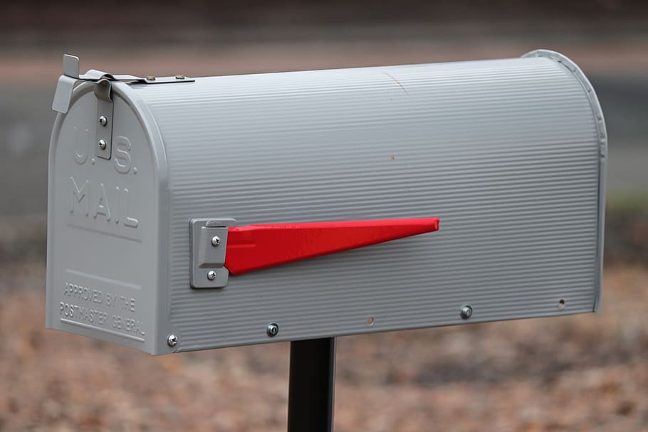 postbox, mailbox, metal, american, flag, ad, red, send, message HD wallpaper