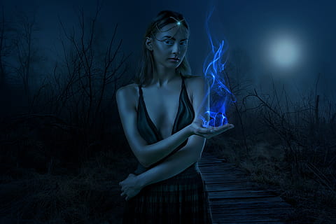 fantasy, dark, gothic, moon queen, female, woman, girl, young HD wallpaper