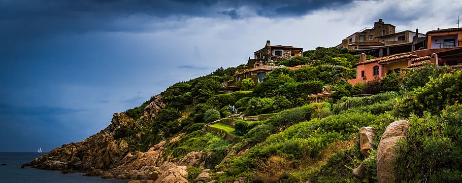 mediterranean, architecture, clouds, thunderstorm, sailing boat HD wallpaper