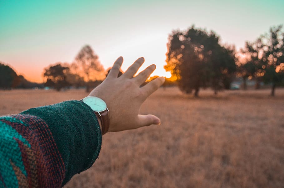 person raising his left hand mid air, nature, smog, pollution, HD wallpaper