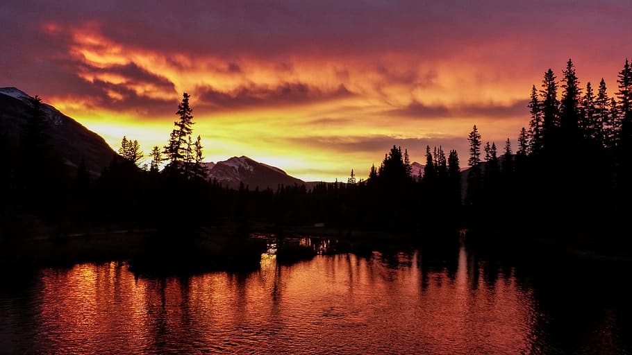 canada, canmore, sky, cloud - sky, water, scenics - nature HD wallpaper