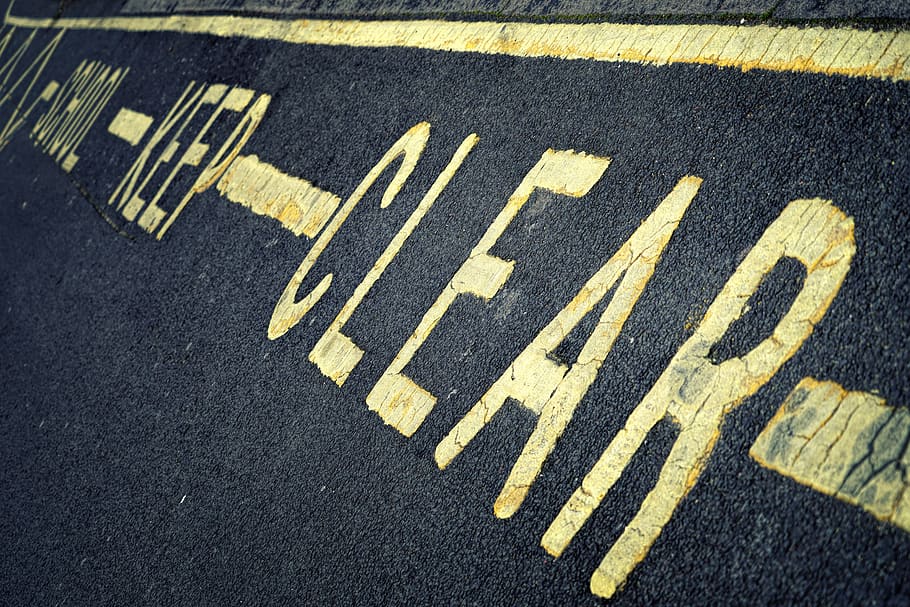 school keep clear, asphalt, daylight, lane, road, sign, traffic sign HD wallpaper