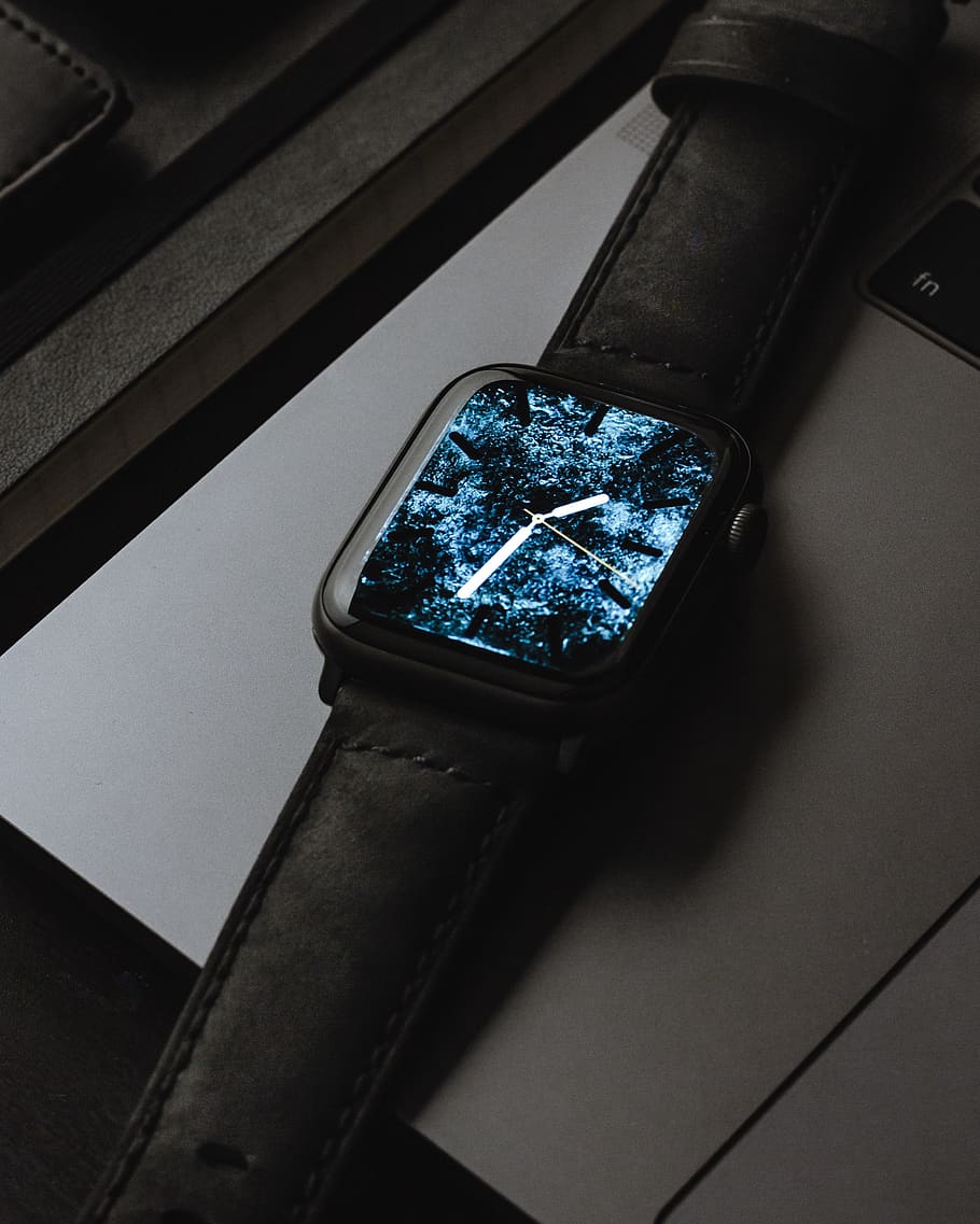 HD wallpaper: turned-on smartwatch, wristwatch, digital watch, strap, gold