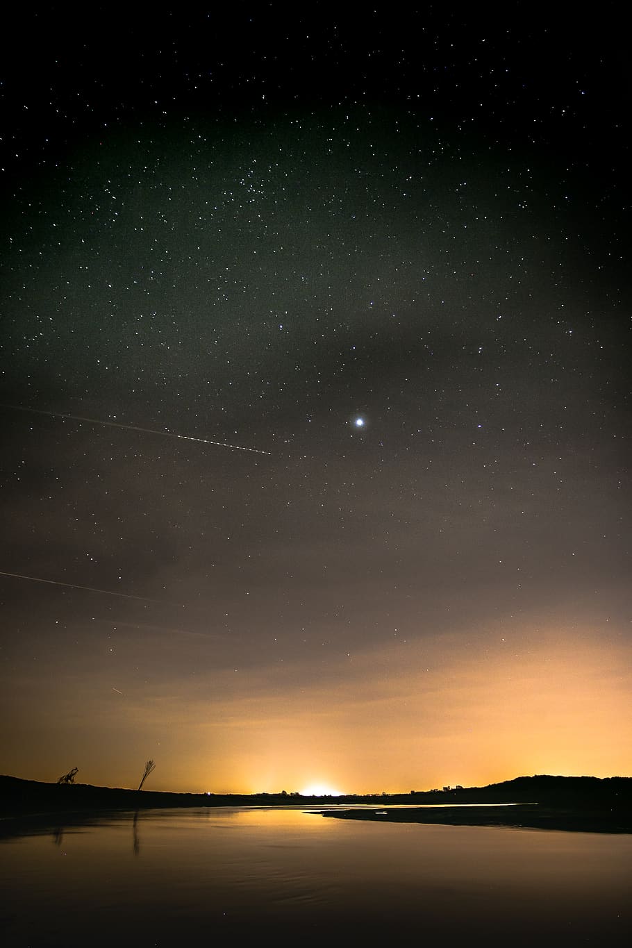 netherlands, cadzand, sky, star - space, night, scenics - nature HD wallpaper