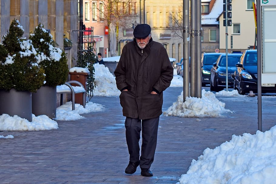concern, loneliness, old age, cold, germany, bavaria, walking HD wallpaper