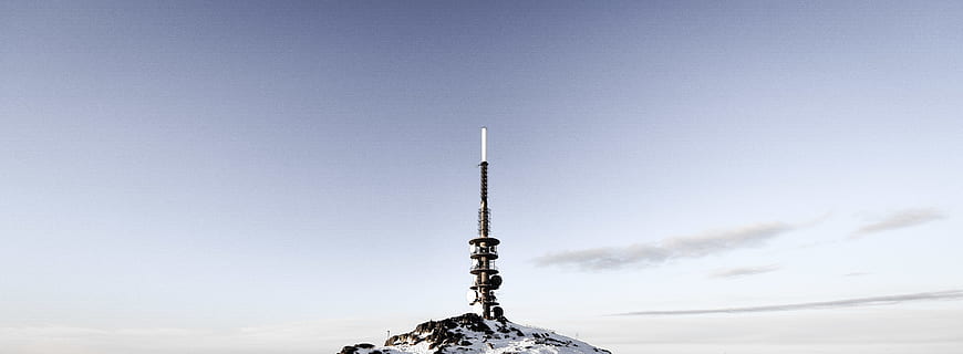 mountain, top, cold, snow, winter, norway, norge, ulriken, sky HD wallpaper