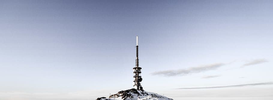 mountain, top, cold, snow, winter, norway, norge, ulriken, sky HD wallpaper