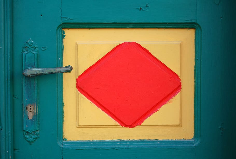 greece, oia, handle, lock, door, detail, orange, santorini HD wallpaper