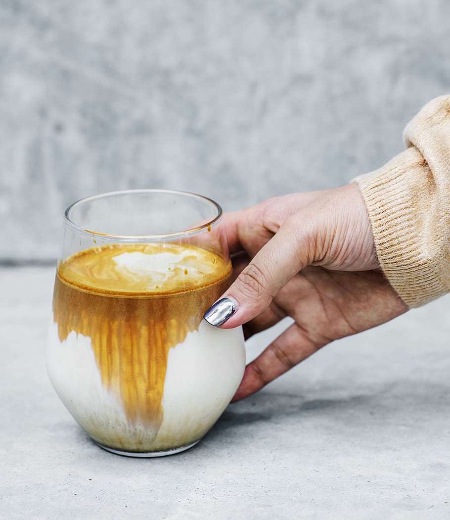 Person Holding Glass Beverage, caffeine, coffee, drink, drinking glass HD wallpaper
