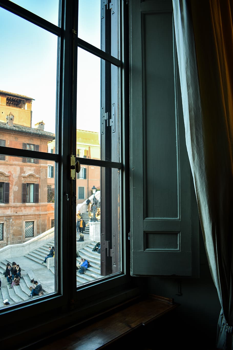 closed black framed window, glass - material, architecture, indoors HD wallpaper