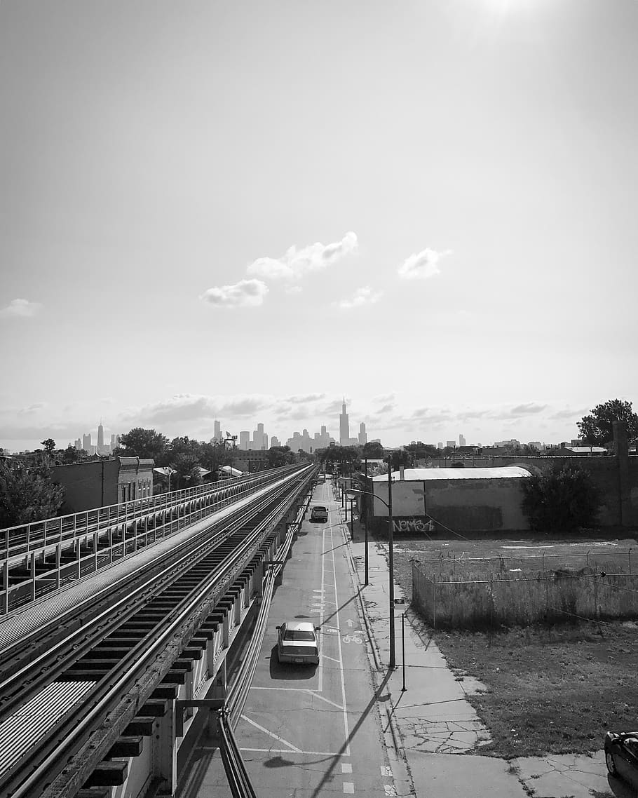 chicago, united states, east garfield park, subway, skyline