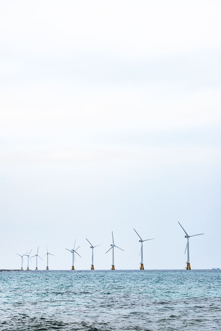 windmill near beach during daytime, water, renewable energy, wind power HD wallpaper