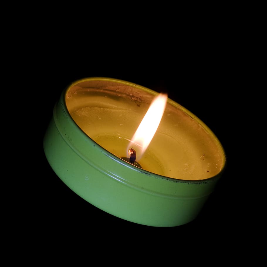 candle, wax, flame, fire, light, burning, studio shot, black background HD wallpaper