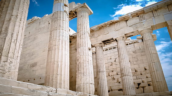 white concrete pillars during daytime, architecture, building HD wallpaper