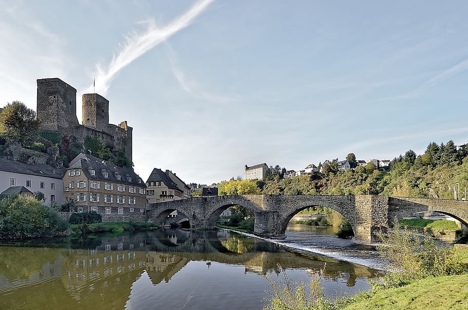 germany, lahn, castle runkel, waters, architecture, river, travel HD wallpaper