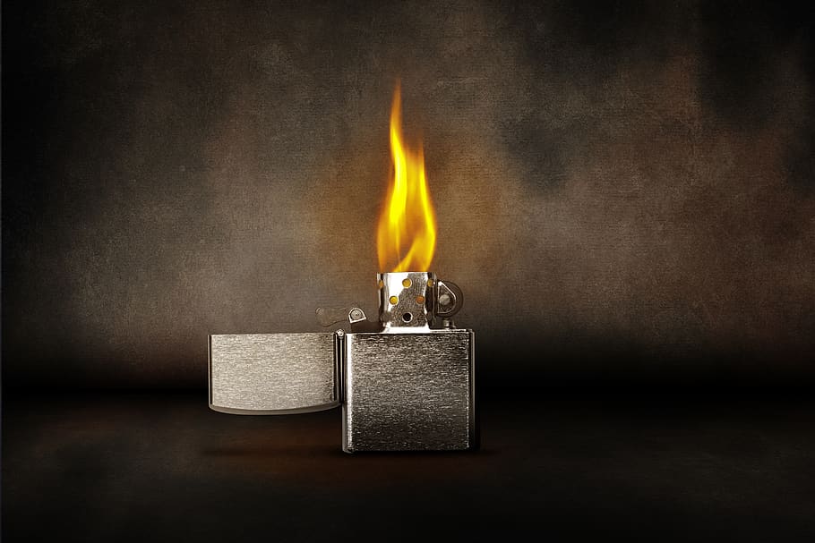 Time Lapse Photography of Flaming Flip Lighter, art, burn, burning HD wallpaper