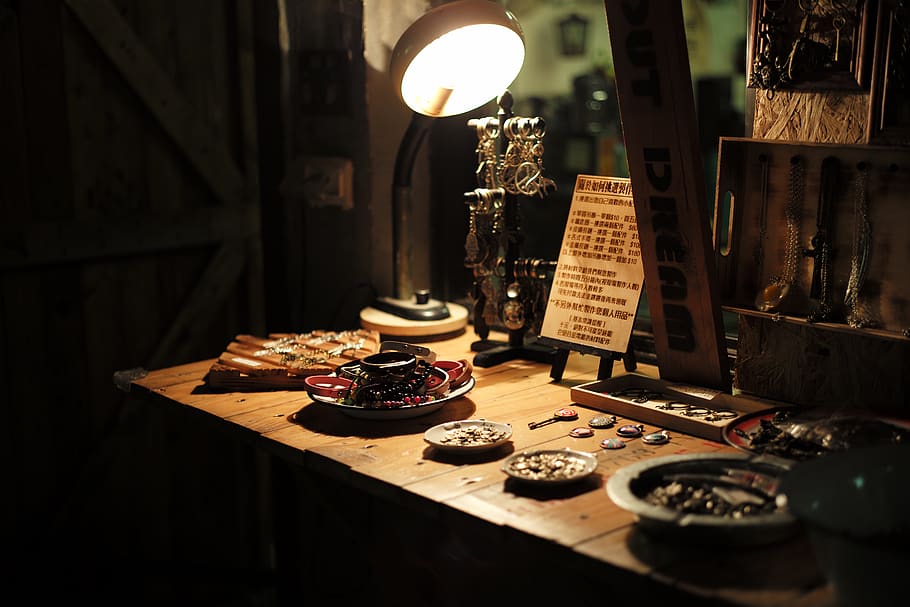 indoors, lighting equipment, table, illuminated, electric lamp HD wallpaper