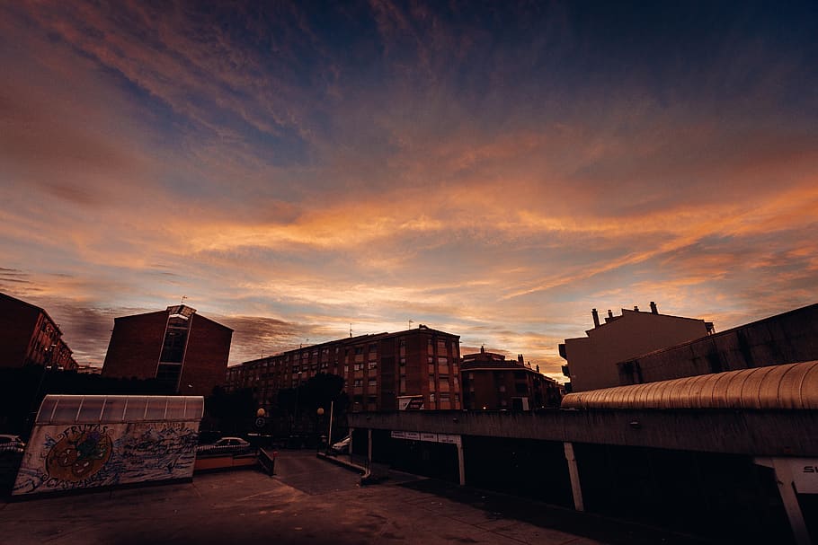 Landscape Photo of Houses, architecture, building, clouds, evening HD wallpaper