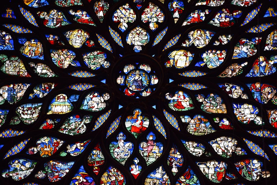 HD wallpaper: stained glass, sainte-chapelle, gothic, fancy, church, paris  | Wallpaper Flare