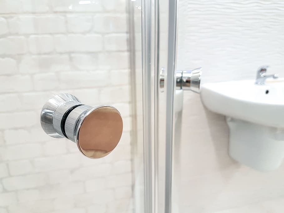 Photo of Opened Door of Bathroom, clean, contemporary, door handle HD wallpaper