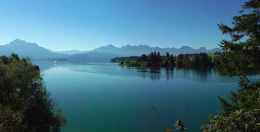 bavaria, allgäu, lake, lake forggensee, landscape, alpine, HD wallpaper
