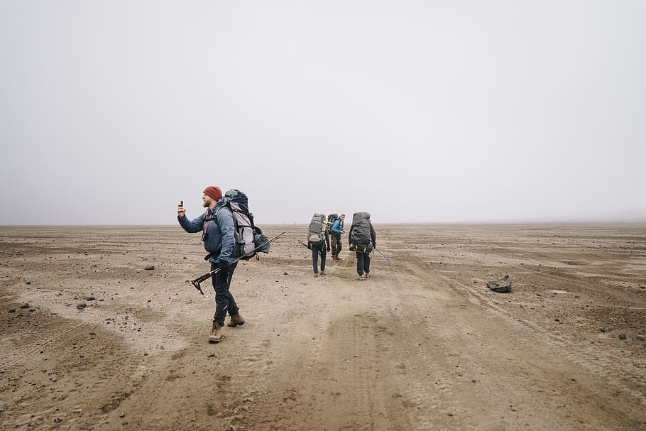people walking on dust, ground, human, person, outdoors, nature HD wallpaper
